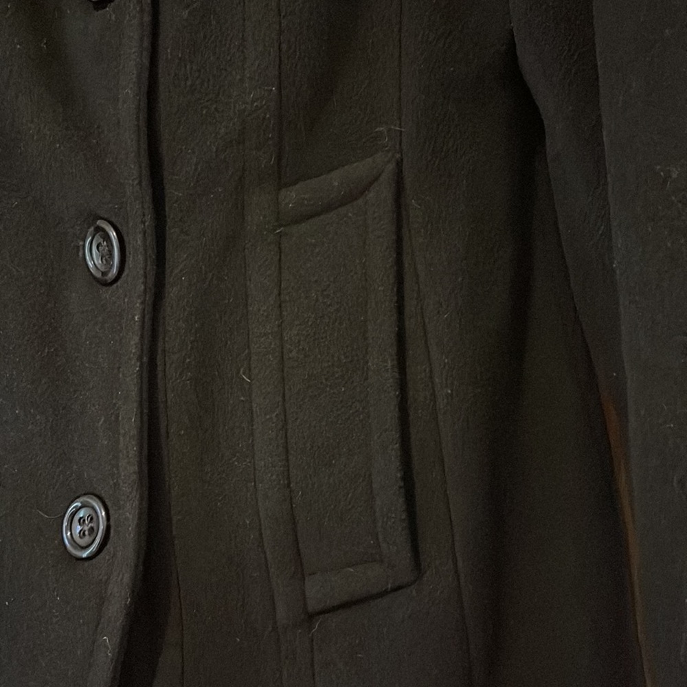 Croft & Barrow Solid Black Double Breasted Wool B… - image 2